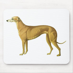 Vintage Greyhound Illustration Mouse Mat