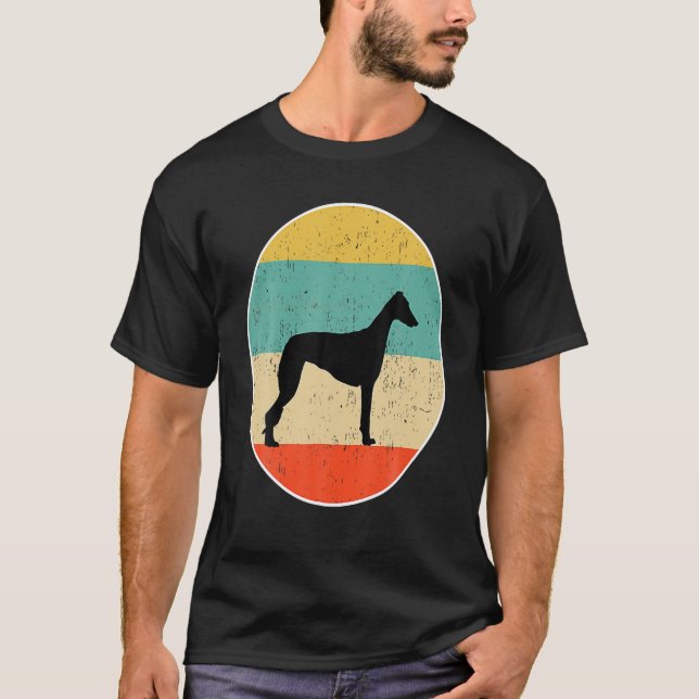 Vintage Greyhound Retro Sunset Dog Lover T-Shirt (Front)