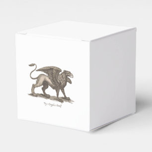 Vintage griffin (gryphus greiff) illustration. favour box