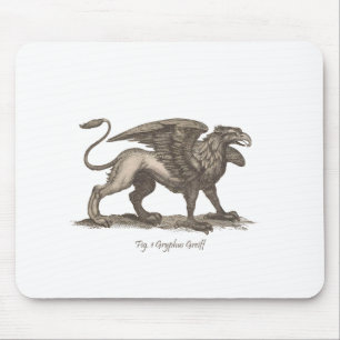 Vintage griffin (gryphus greiff) illustration. mouse mat