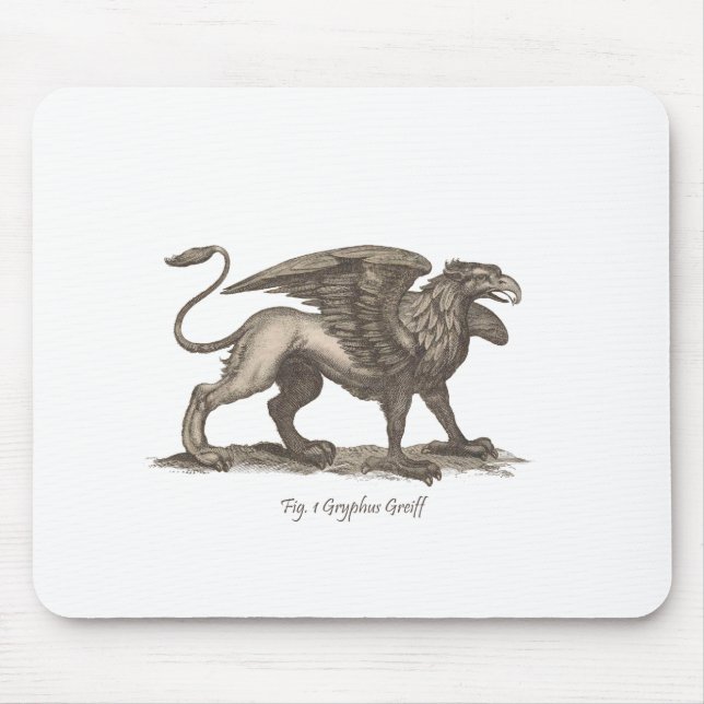 Vintage griffin (gryphus greiff) illustration. mouse mat (Front)