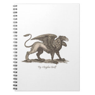 Vintage griffin (gryphus greiff) illustration. notebook