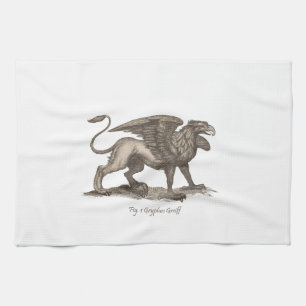 Vintage griffin (gryphus greiff) illustration. tea towel