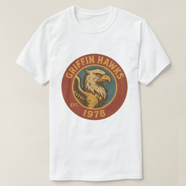 Vintage Griffin Hawks 1978 Logo T-Shirt (Design Front)