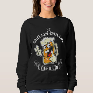 Vintage Grill Dad   Grilling Chilling Refilling  1 Sweatshirt