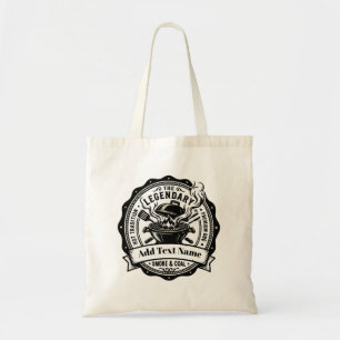 Vintage Grill Master Personalised Name BBQ Smoke Tote Bag