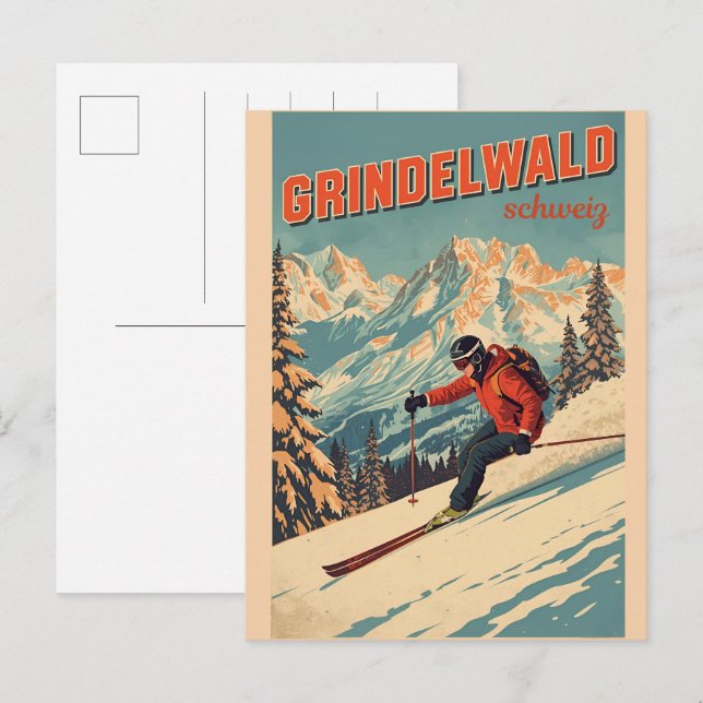 Vintage Grindelwald Village Switzerland natur gift Postcard (Front/Back)