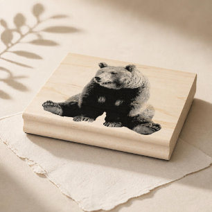 Vintage Grizzly Bear Rubber Stamp