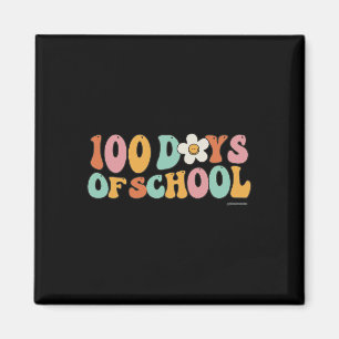 Vintage Groovy 100 Days Of School For Teacher Stud Magnet