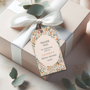 Vintage Groovy Boho Floral Bridal Shower Gift Tags
