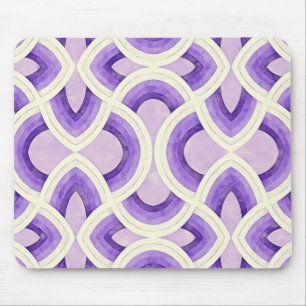 Vintage Groovy Design In Lilac Amethyst Orchid Mouse Mat