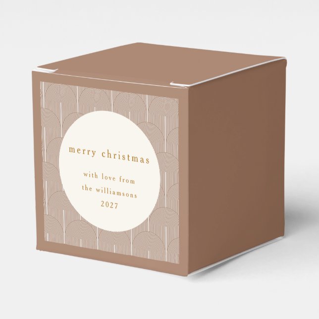 Vintage Groovy Geometric Lines Custom Christmas Favour Box (Front Side)