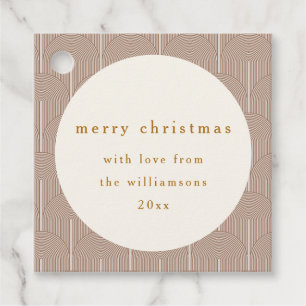 Vintage Groovy Geometric Lines Custom Christmas Favour Tags