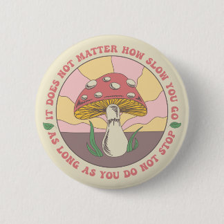 Vintage Groovy Motivational Mushroom 6 Cm Round Badge