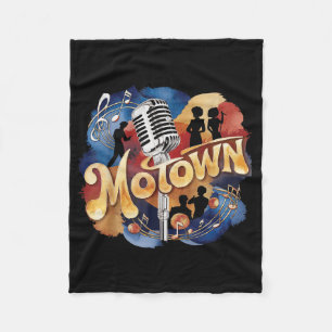 Vintage Groovy Motown Music Watercolor Art Fleece Blanket