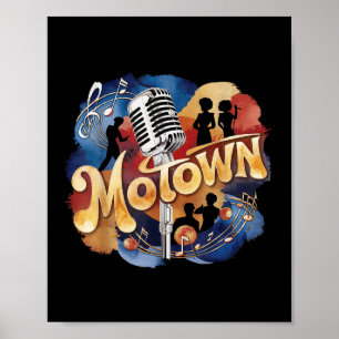 Vintage Groovy Motown Music Watercolor Art  Poster