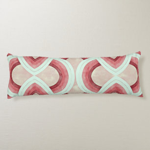 Vıntage Groovy Rainbow Design In Coral and Desert Body Cushion