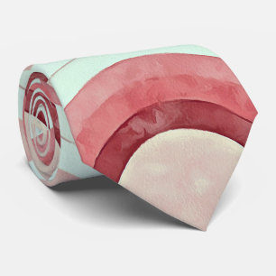 Vıntage Groovy Rainbow Design In Coral and Desert Tie