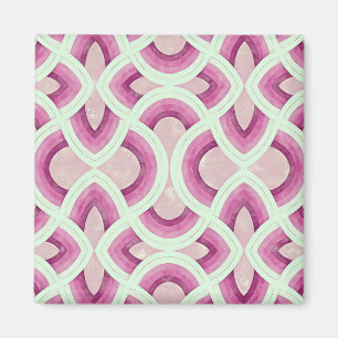 Vintage Groovy Rainbow Pattern In Mulberry Magnet