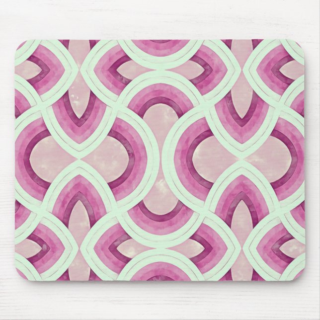 Vintage Groovy Rainbow Pattern In Mulberry Mouse Mat (Front)