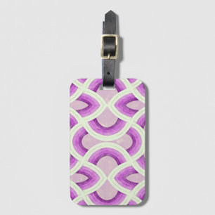 Vintage Groovy Rainbow Pattern In Purple Lilac Luggage Tag