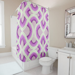 Vintage Groovy Rainbow Pattern In Purple Lilac Shower Curtain