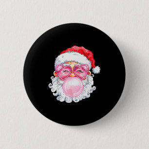 Vintage Groovy Santa Claus Christmas Vibes Womens  6 Cm Round Badge