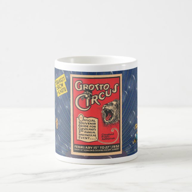 VINTAGE 'GROTTO CIRCUS' ILLUSTRATIONS COFFEE MUG (Center)