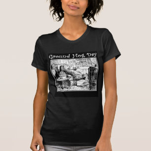 Vintage Groundhog day Black white illustration T-Shirt