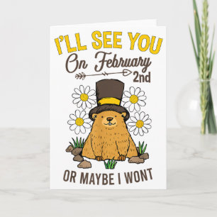 Vintage Groundhog Day February 2nd Celebration  Card