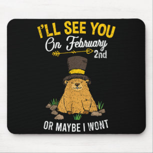 Vintage Groundhog Day February 2nd Celebration  Mouse Mat