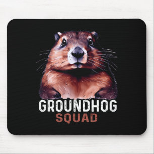 Vintage Groundhog Squad Funny Lovers Groundhog Hap Mouse Mat