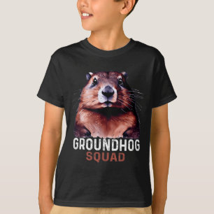 Vintage Groundhog Squad Funny Lovers Groundhog Hap T-Shirt