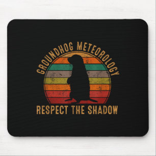 Vintage Groundhog Whisperer Silhouette Gift Ground Mouse Mat