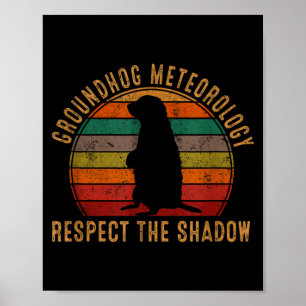 Vintage Groundhog Whisperer Silhouette Gift Ground Poster