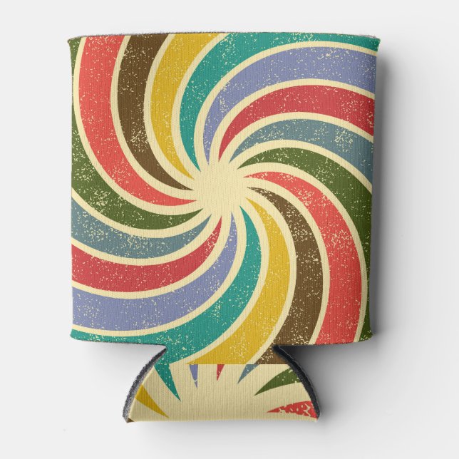 Vintage Grunge Abstract Cleanable Background. Can Cooler (Front)