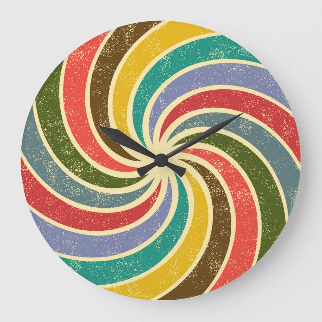 Vintage Grunge Abstract Cleanable Background. Large Clock (Front)