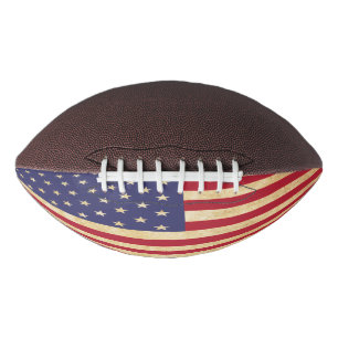 Vintage Grunge American Flag 3D Shape football