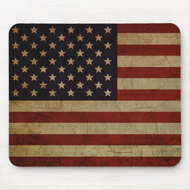 Vintage Grunge American Flag Mouse Mat (Front)