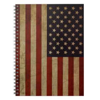 Vintage Grunge American Flag Notebook
