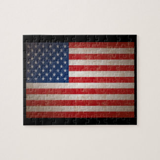 Vintage Grunge American Flag Patriotic Design Jigsaw Puzzle