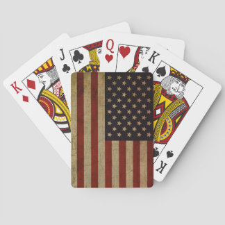 Vintage Grunge American Flag Playing Cards