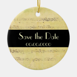 Vintage Grunge Antique Musical Notes Ornament