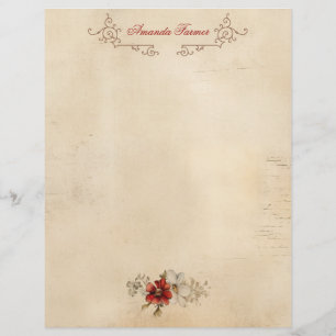 Vintage Grunge Artisan Parchment  Custom Letterhead