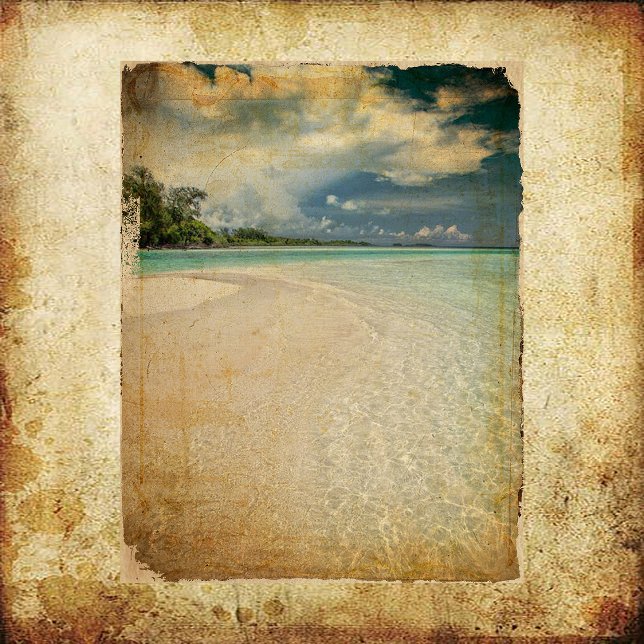 Vintage Grunge Beach Scrapbook Paper (Creator Uploaded)