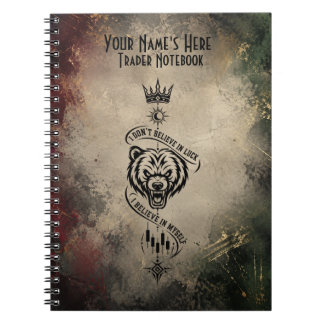 Vintage Grunge Bear Trader Mindset – Believe Notebook