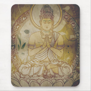 Vintage Grunge Buddha Mouse Mat