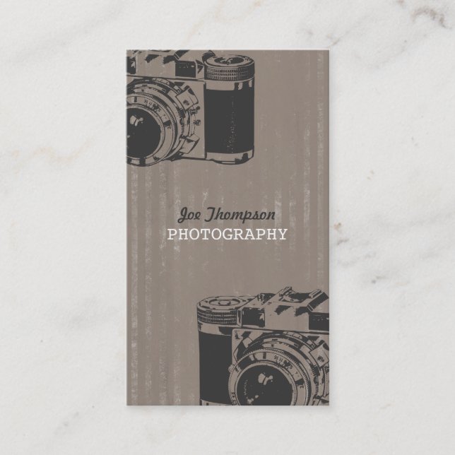 Vintage Grunge Camera Photography Business Cards (Front)