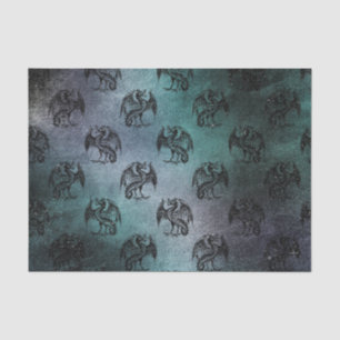 Vintage Grunge Dragon Pattern Tissue Paper
