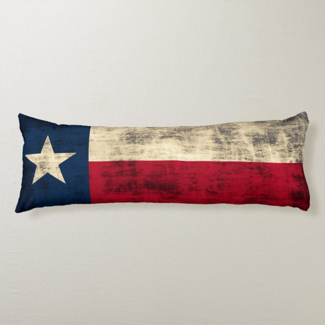 Vintage Grunge Flag of Texas Body Cushion (Front)